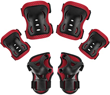 MoKo Kids Protective Gear Set, Knee Pads for Kids Elbow Guards Wrist Pads for Skateboarding Inline Roller Skating Wrist & Elbow Pads for Bicycle Scooter for Toddler Boys Girls