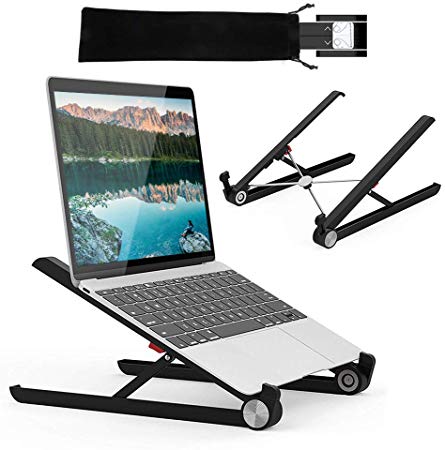 G-Color Laptop Stand,Portable Laptop Stand,Foldable Desktop Notebook Holder Mount,Adjustable Eye-Level Ergonomic Design, Ventilated Desktop Stand, Lightweight,Portable Stand for Laptop Tablet(Black)