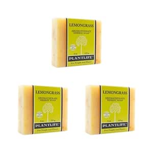 Plantlife Lemongrass 3-pack Bar Soap - Moisturizing and Soothing Soap for Your Skin - Hand Crafted Using Plant-Based Ingredients - Made in California 4oz Bar