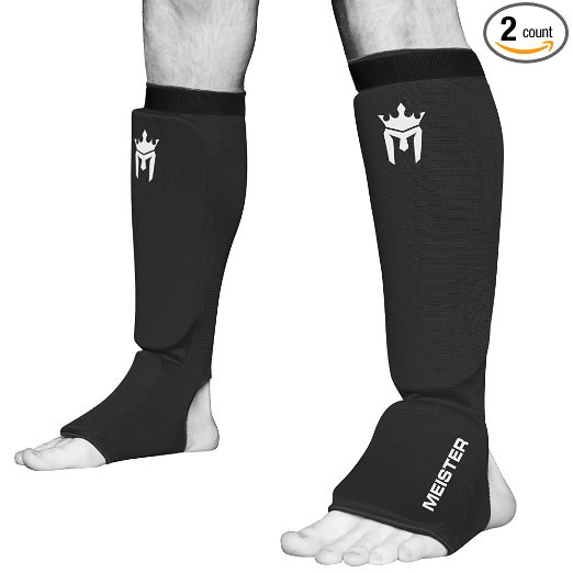 Meister MMA Elastic Cloth Shin and Instep Padded Guards Pair