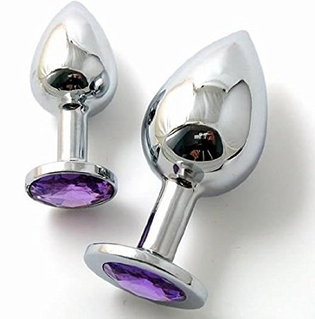 Great Gift Idea: Valentine 'S / Birthday Gift ~ 2 Pcs Steel Fetish Plug Anal Butt Jewelry Large  Small (Baby Purple)