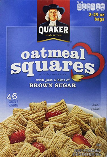 Quaker Oatmeal Squares Crunchy Oatmeal Cereal, 58 Ounce