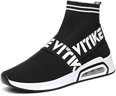 JMFCHI Women's Sock Sneakers Boys Girls Running Shoes Knit Mesh Breathable Sports Casual Shoes Air Cushion Shoes