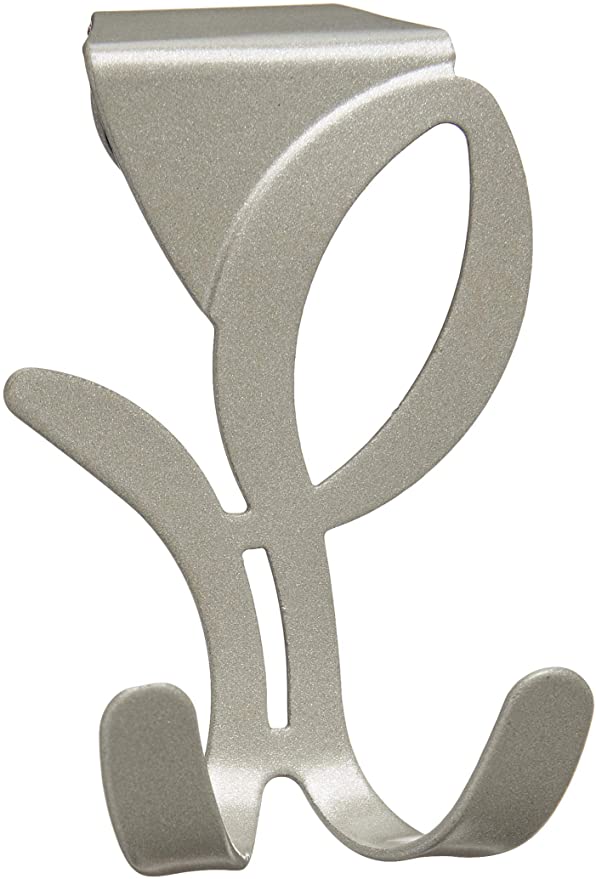 Spectrum Diversified Leaf Over-The-Cabinet Door Double Hook, Satin Nickel