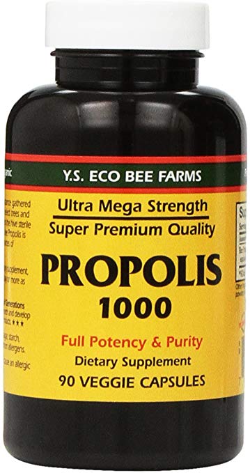 Propolis-Raw Unprocessed 1000mg Y.S. Organic Bee Farms 90 Caps, Pack of 2