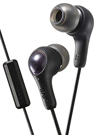 JVC Cool & Comfortable Gumy Plus Earbuds Black w/Mic (HAFX7MB)