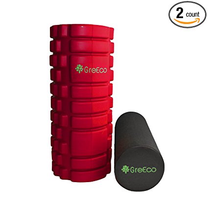 GreEco Combo Revolutionary Foam Roller, High Density Extra Firm & Soft For for Deep Tissue Muscle Massage Set of 2