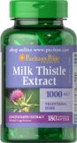 Puritans Pride Milk Thistle 41 Extract 1000 mg Silymarin-180 Softgels