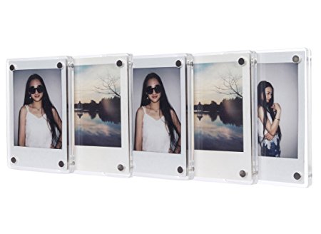 [Fujifilm Instax Mini Frame] -- CAIUL Clear Acrylic Fridge Magnetic Frame, Double Sided Photo Magnet Frame for Instax Mini 8 8  70 7s 90 25 50s Film, 5pcs