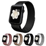 Apple Watch Band BRG Fully Magnetic Closure Clasp Mesh Loop Milanese Stainless Steel Bracelet Strap for Apple Iwatch Sportampedition 42mm Black