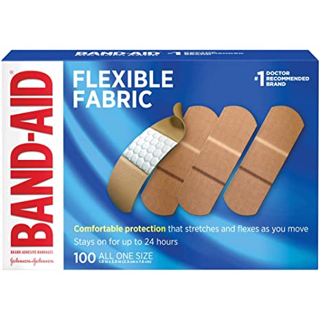 Johnson & Johnson band-aid flexible fabric bonding for wound care and first aid in one size, 100 pieces
