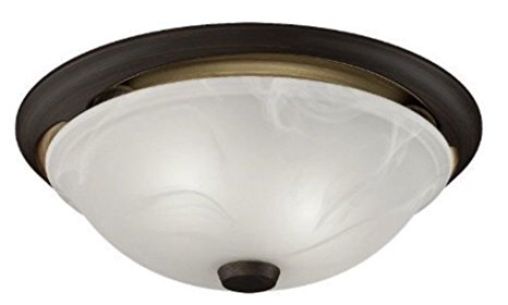 Broan 772RBNT Oil Rubbed Bronze 80 CFM 2 Sone Ceiling Mounted Energy Star Rated and HVI Certified Decorative Bath Fan with Light and Domed Alabaster Glass Shade