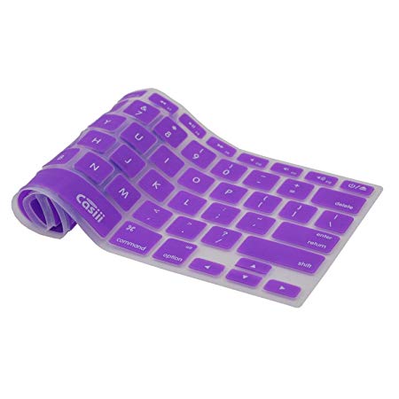 Sale Casiii MacBook Pro Keyboard Cover Air Wireless Keyboard and iMac 13 15 and 17 Inch, with/Without Retina, Engineer-Quality Silicone (Purple)
