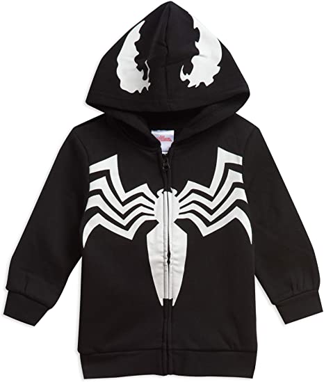 Marvel Spiderman Venom Spiderverse Boys Fleece Zip-up Costume Hoodie