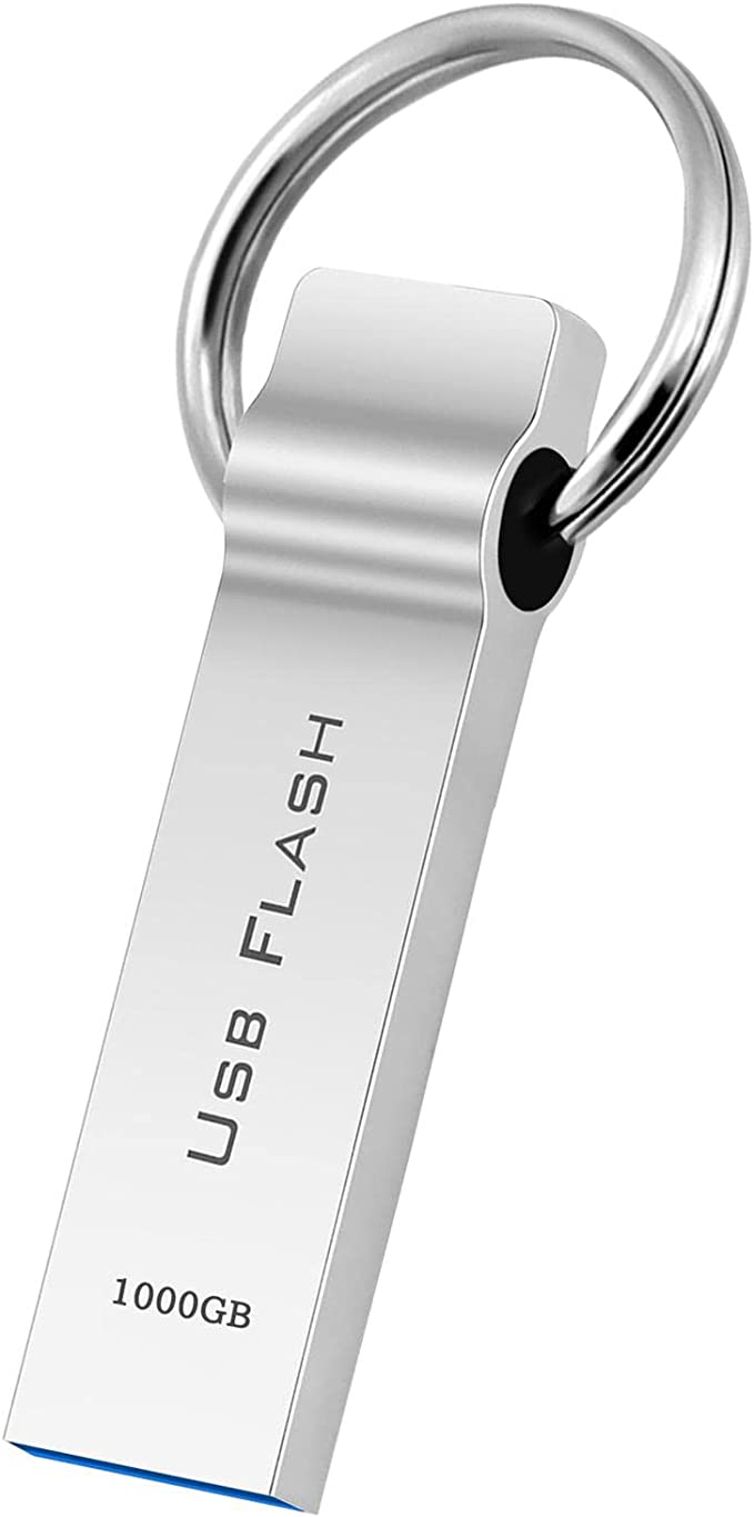 USB Flash Drive 1TB Fast Speed Thumb Drive 3.0 Large Storage USB Drive 1000GB Portable Hard Drive Metal Memory Stick Commonly Used for PC/Tablet/Laptop Data Transfer (Sliver)