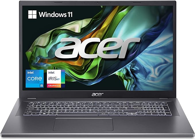 acer Aspire 5 15 Slim Laptop | 15.6" FHD (1920 x 1080) IPS | Intel i5 12450H Octa-Core Processor | Intel Iris Xe Graphics | 16GB LPDDR4X | 512GB Gen 4 SSD | Wi-Fi 6E | A515-587-598,Gray