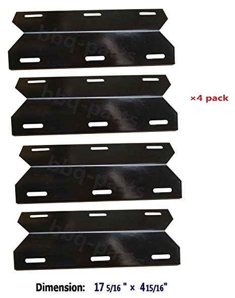 Hongso PPC041 (4-pack) Porcelain Steel Heat Plate, Heat Shield, Heat Tent, Burner Cover, Vaporizor Bar, and Flavorizer Bar Replacement for Charmglow Permasteel, Sams, Members Mark 720-0584A, Perfect Flame and other Gas Grill, NGCHP3 (17 5/16
