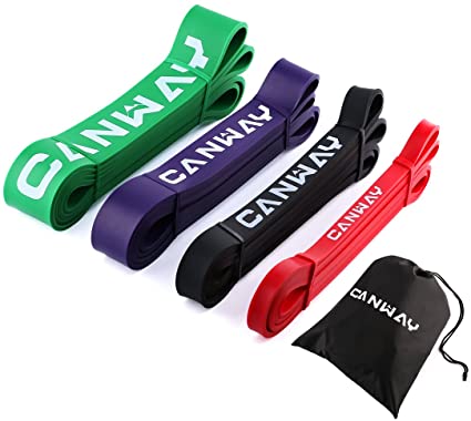 Canway Pull up Assist Bands, Stretch Resistance Bands - Heavy Duty Workout/Exercise Bands - Powerlifting Bands for Strength Fitness Training - Single or Set