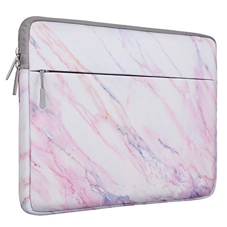 Mosiso Laptop Sleeve Bag for 13-13.3 Inch MacBook Pro, MacBook Air, Notebook Computer, Protective Chromebook Tablet Carrying Case Cover, Pink Marble Pattern