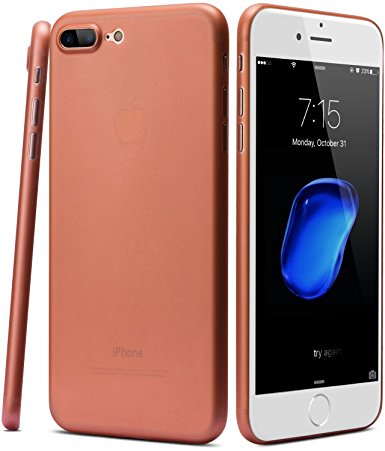 TOZO Case for iPhone 7 Plus, PP [0.35mm] Ultra-Thin/Slim [Perfect Fit] Thinnest Hard Protect Case Back Cover Bumper [Semi-transparent] Lightweight for iPhone 7 Plus 5.5 inch. [Matte Rose gold]