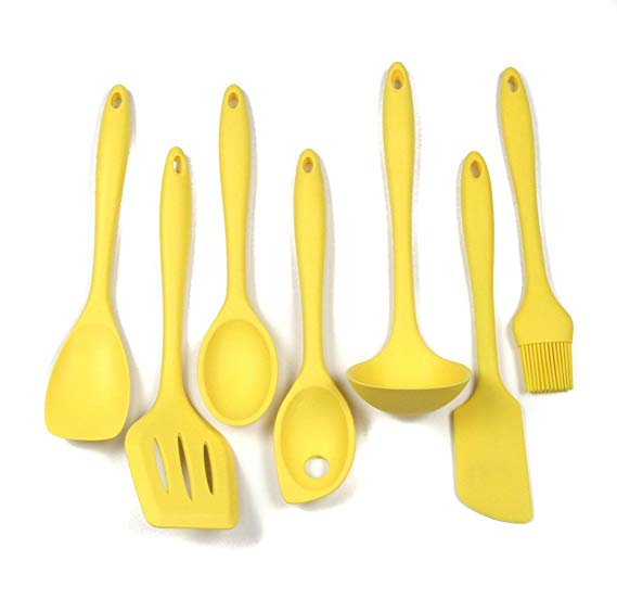 Chef Craft 7 Piece Silicone Kitchen Tool and Utensil Set, Yellow