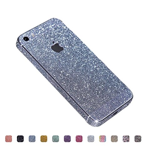 Supstar Luxury Bling Crystal Diamond Full Body Skin Sticker Vinyl Decal Screen Protector for Apple iPhone SE / 5S (Blue)