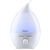 Seneo Latest 13L Cool Mist Ultrasonic Humidifiers plus Aromatherapy Diffuser 7 Changing Color with 350ml Max output per Hour