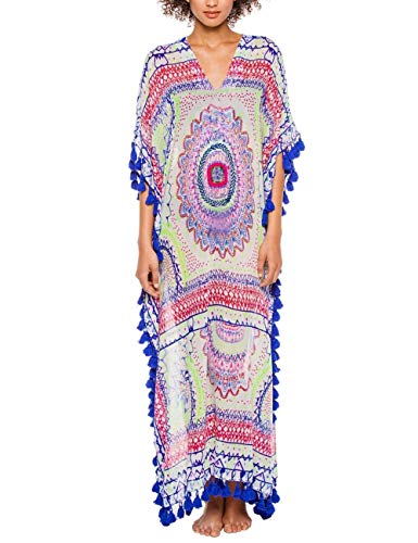 Bsubseach Women's Swimwear Turkish Kaftans Swimsuit Cover up Caftan Beach Long Dress