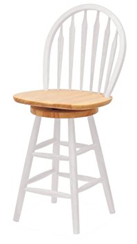 Winsome Wood 24-Inch Windsor Swivel Seat Barstool, Natural/White