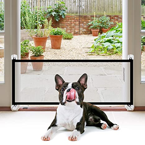 Pet Gates for Dogs, Portable Folding Mesh Pet Gates, Pet Gate for Stairs