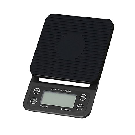 MonkeyJack Digital LED Display Coffee Drip Scale with Timer Function 3kg/0.1g Black - Black, 19.5x13cm