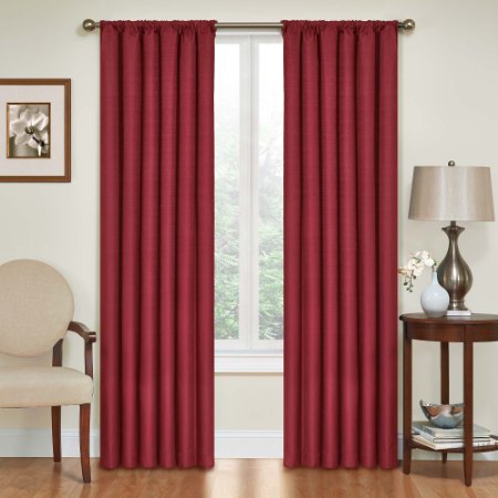Eclipse Kendall Blackout Thermal Curtain Panel,Ruby,84-Inch