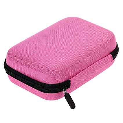 Hipiwe Hard Shell Essential Oil Carrying Case Holds 12 Bottles (Can hold 5ml, 10ml, 10ml Rollers) Travel Size Essential Oils Bag Organizer Perfect for Young Living, doTERRA, and more (Pink)