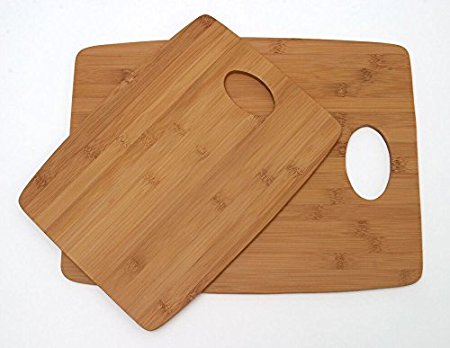 Lipper International 869 Bamboo Thin Cutting Board Set, 9 by 12-Inch and 11-1/2 by 15-Inch Boards