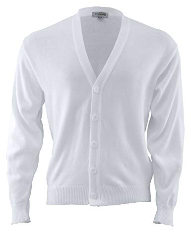 Ed Garments Men's Acrylic V-Neck Jersey Stitch Machine Washable Cardigan Sweater