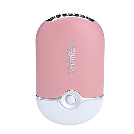 FlyItem USB Mini Portable Fans Rechargeable Electric Bladeless Handheld Air Conditioning Cooling Refrigeration Fan For Eyelash (Pink)