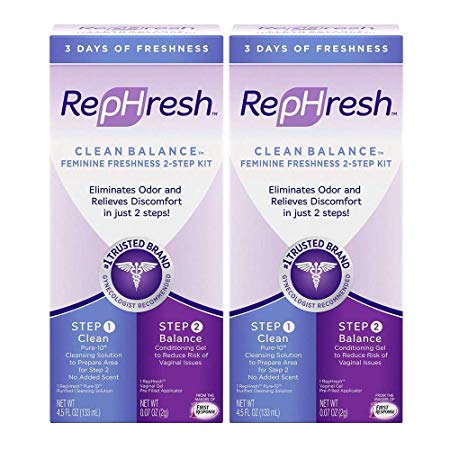 Clean Balance Feminine Freshness Kit (Part 1 Cleans: 4.5oz Bottle; Part 2 Balances: 0.07 oz Gel Applicator), Multi Pack