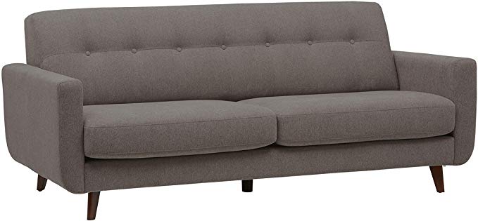 Rivet Sloane Mid-Century Modern Sofa with Tufted Back, 79.9"W, Storm