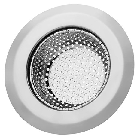Anpro Stainless-Steel Kitchen Sink Strainer for Garbage- Large Wide Rim 4.53" Diameter-Easy Clean