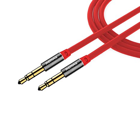 nkomax 3.5mm Gold Plated Premium Auxiliary Male To Male AUX Cable Suitable for iPad, iPhone, iPod, MP3 players, tablets, Samsung smartphones, home audio, speaker(red)
