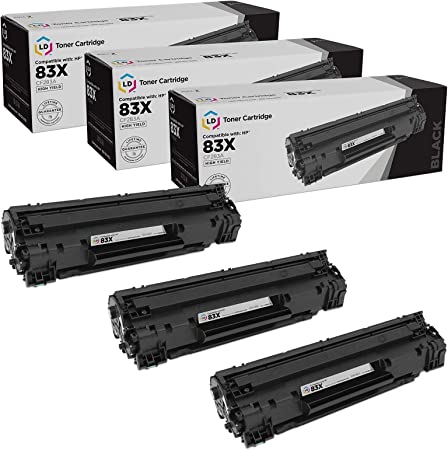 LD Products Compatible Toner Cartridge Replacement for HP 83X Toner CF283X High Yield for HP Laserjet Pro M225dw M201dw, MFP M225dn Laserjet Pro M201dw, MFP M225dn, MFP M225dw, M225nw (Black, 3-Pack)