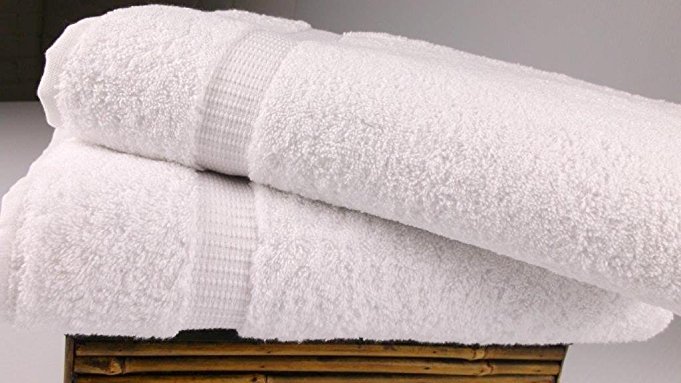 SALBAKOS Turkish Luxury Hotel & Spa 100% Cotton 2-Piece Bath Sheet Set, White (30x60)