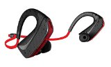Jarv Pure Fit Bluetooth 40 Wireless Sport HeadphonesEarbuds - Sweat and Water Resistant Ear Hook Design - Red