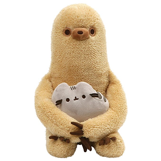 GUND Pusheen with Sloth Plush Stuffed Animal, Set of 2, Multicolor, 13"