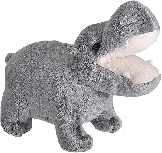 WILD REPUBLIC Wild Calls Hippo, Authentic Animal Sound, Stuffed Animal, Eight Inches, Gift for Kids, Plush Toy, Fill is Spun Recycled Water Bottles, 8" (23327)