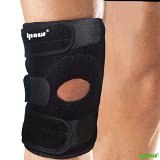 Ipow Enhanced Breathable Non-slip Elastic Compression Patellar Tendon ACL Knee Brace Support Cap-knee Protector Stabilizer Wrap Pads Fit Running Basketballjumping Walking and More - Adjustable Size Comfortable for Most Man and Womenblack