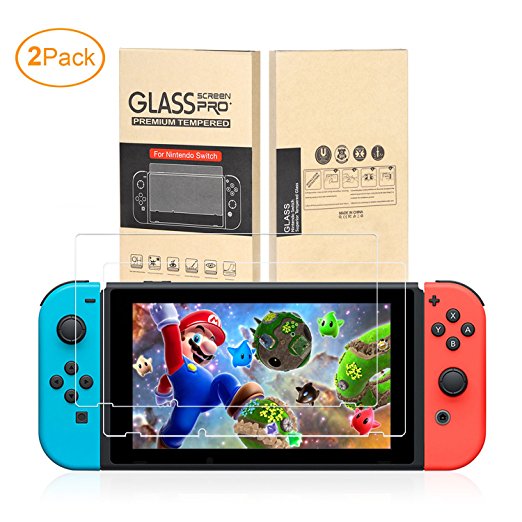 [2-Pack]Tempered Glass Screen Protector for Nintendo Switch By Mibote