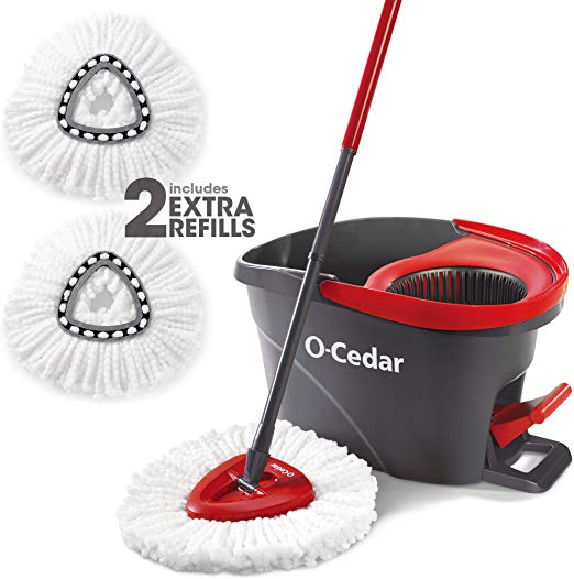 O-Cedar Easywring Microfiber Spin Mop & Bucket Floor Cleaning System with 2 Extra Refills