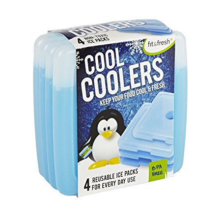 FIT & FRESH, Fit And Fresh Kids Cool Coolers 4 Reusable Ice Packs BPA Free