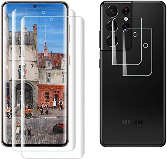 ZOLMAG [2 Pack Screen Protector for Samsung Galaxy S21 Ultra,[Bubble Free][Anti-Fingerprint][Scratch-Resistant][Fingerprints Sensor Compatible] Tempered Glass Screen Protector for Galaxy S21 Ultra